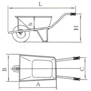 bouw het ontwerp van de de kruiwagenwb6414ts kruiwagen van het de bouwwiel